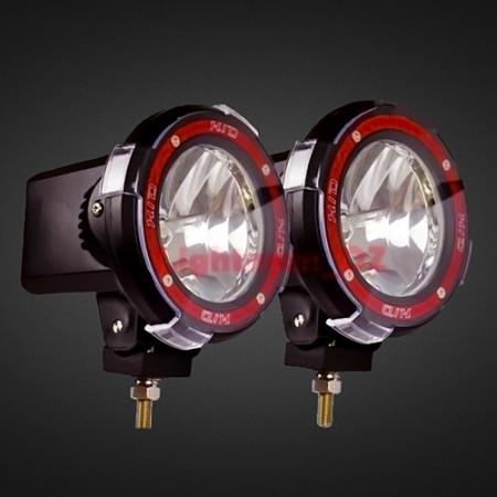 4 Inch 55W HID Spotlights & Driving Lights - Red Trim.