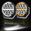 9 Inch LED Driving Lights with DRL + Hazzard - PAIR.
