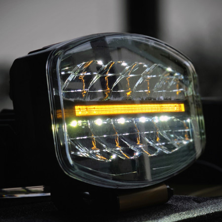 10x6 Inch LED Driving Lights with Amber Position Light - V1 PRO SERIES GEN6 - PAIR.