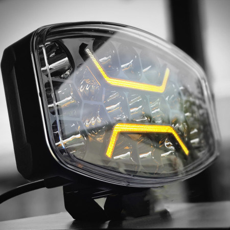 10x6 Inch LED Driving Lights with Amber Position/Hazard Light - V2 PRO SERIES GEN6. PAIR.